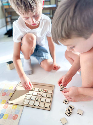 Preschooler and Toddlers playing with T Is For Tot learn through play