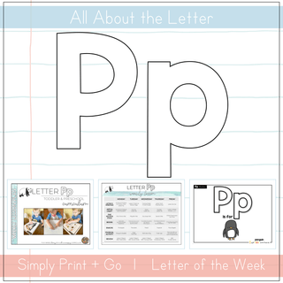 All About the Letter Pp curriculum for toddlers and preschoolers, featuring printables and teaching resources.