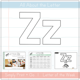 Toddler & Preschool | Letter Zz Curriculum