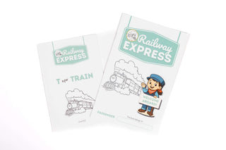 Railway Express sticker set and activity booklet for preschool learning and train-themed play
