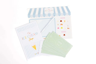 Ice cream shop pretend play materials supporting preschool role-play and hands-on learning