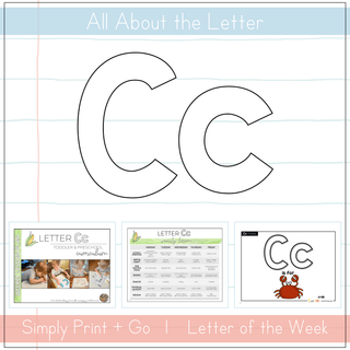 All about the Letter Cc curriculum for toddlers and preschoolers, featuring printable resources for learning.