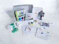STEM-focused play and learn kit for kids aged 3-6. Includes a battery-free snap circuit, Lego playdough cutter with homemade playdough, straw STEM activity, Robot Suncatcher, Lego pieces, Lego educational cards, and