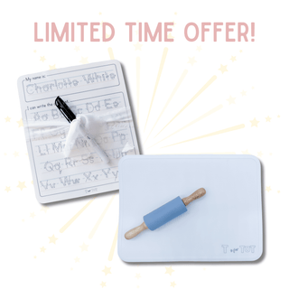 T Is For Tot Personalized Writing Board and Playdough Roller Offer