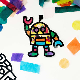 Colorful Robot Suncatcher Activity for Kids