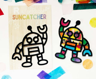 Colorful Robot Suncatcher Activity for Kids