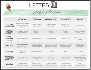 Toddler & Preschool | Letter Ii Curriculum.