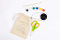 Paint activity with custom drawstring bag for preschool creative learning