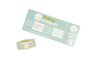 Railway Express ticket used for preschool pretend play and early literacy activities