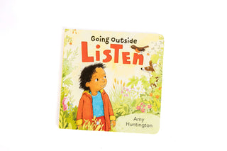 Nature bingo game with activity cards, notepad, and colored pencils for preschool outdoor learning