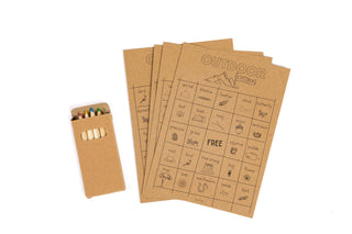 Outdoor Explorer Bingo Cards + colored pencils