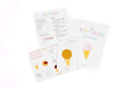 Ice Cream Scientist experiment instruction cards guiding preschoolers through a hands-on science activity