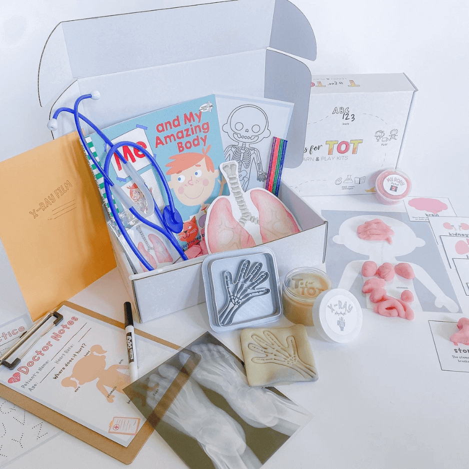 Human Body Kits for Kids, ages 3-6. Subscription box T is for Tot
