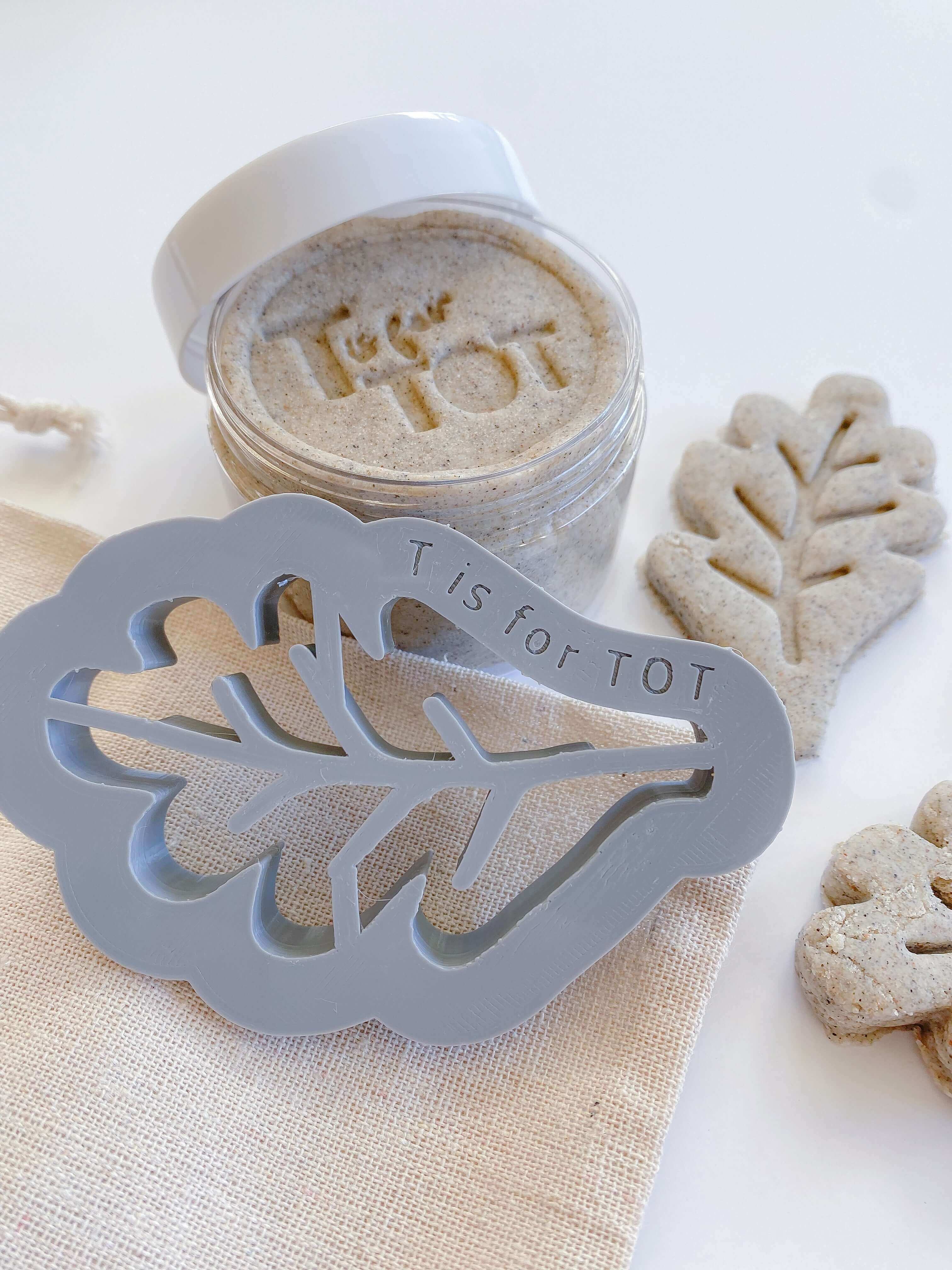 Sand Playdough & Leaf Cutter.