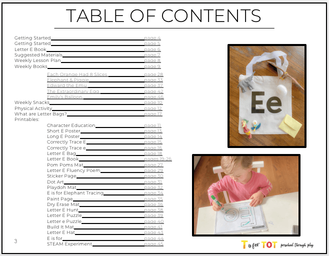 Toddler & Preschool | Letter Ee Curriculum.