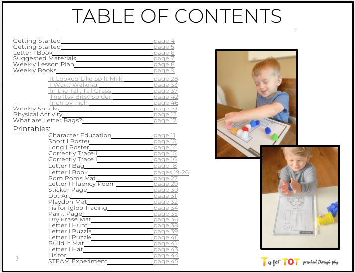 Toddler & Preschool | Letter Ii Curriculum.